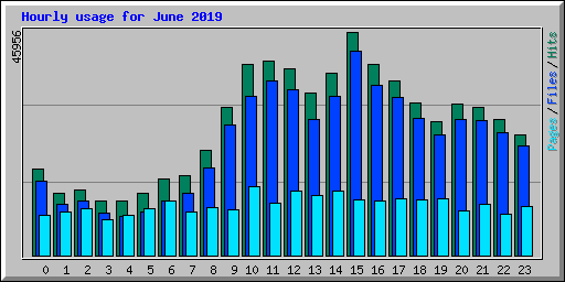 Hourly usage for June 2019