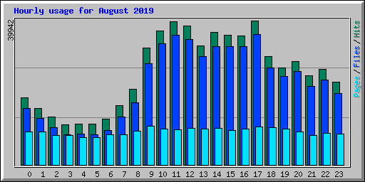 Hourly usage for August 2019